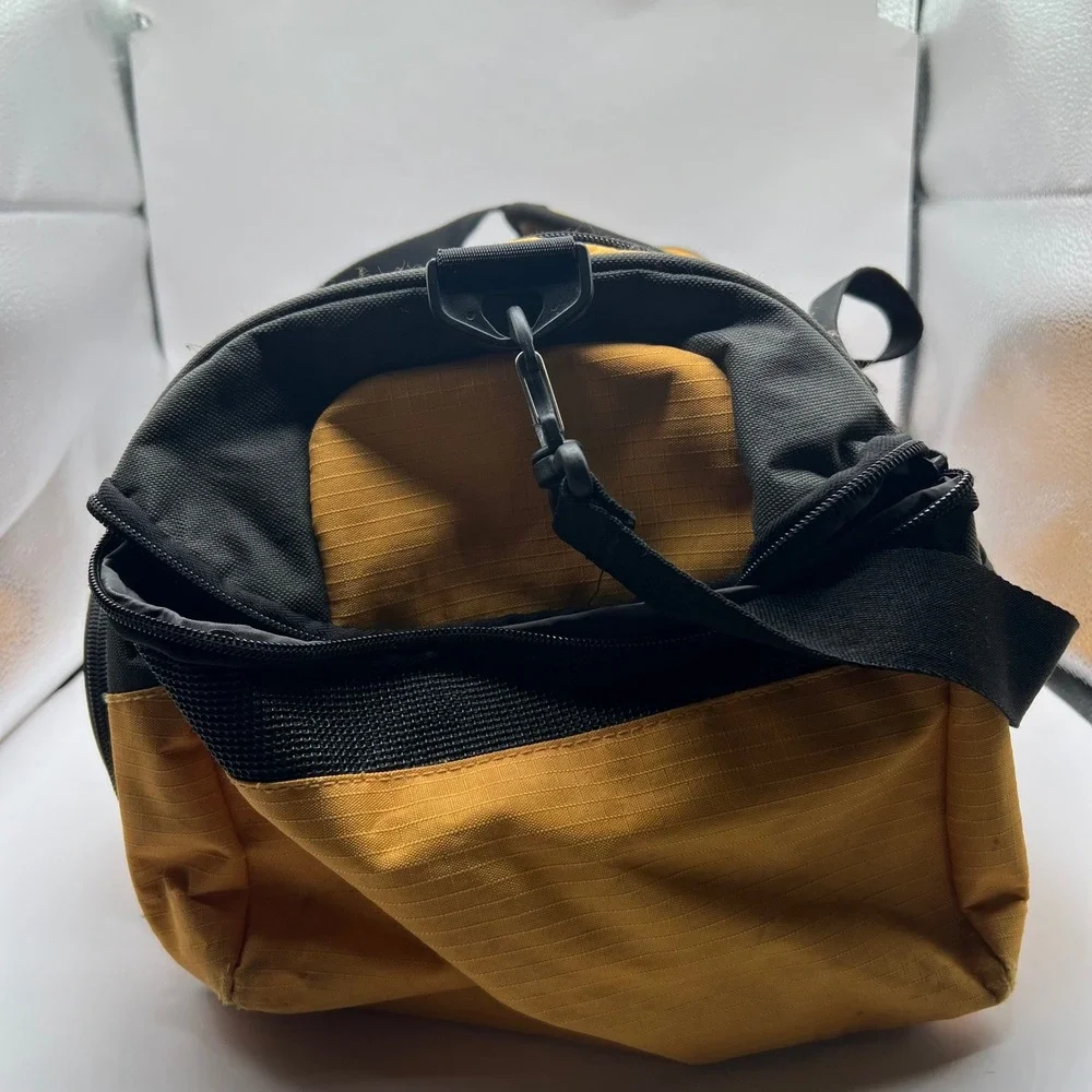Eddie Bauer Yellow Ripstop Duffel Bag Travel Gym Weekend Carry On shoulder strap